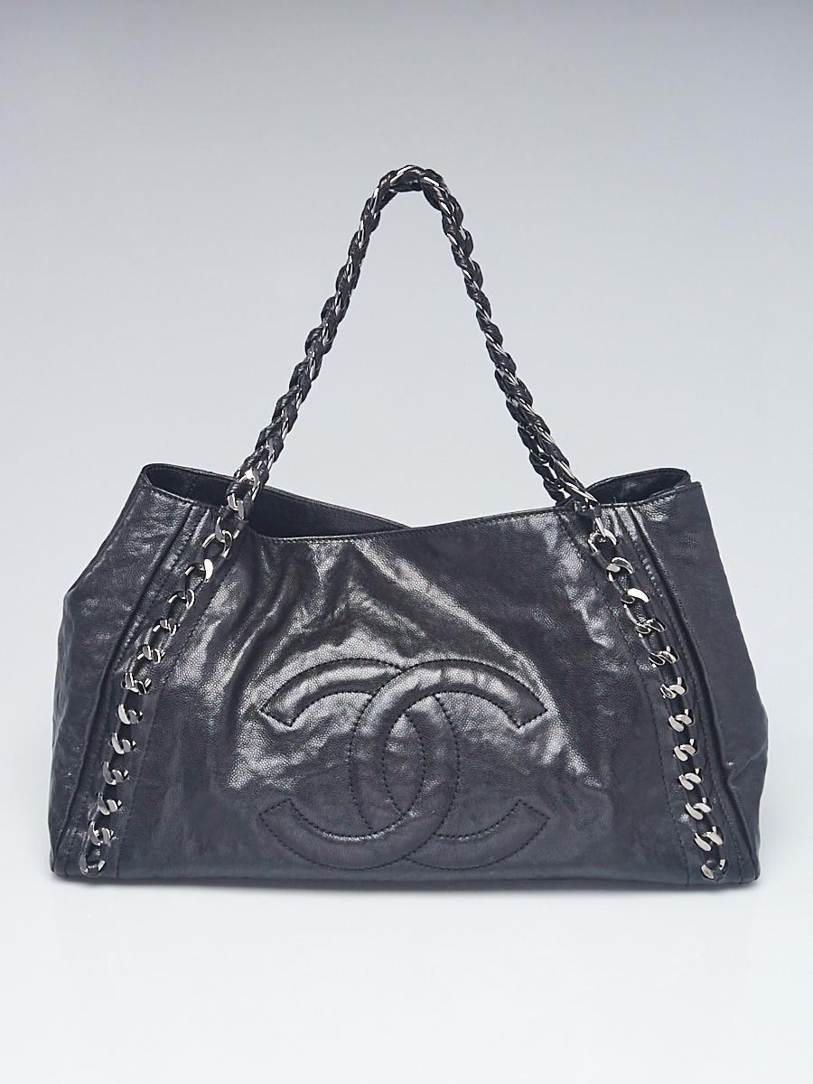 Chanel Black Caviar Leather Modern Chain East/West Tote Bag - Yoogi's Closet