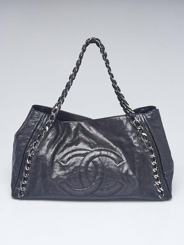 Chanel Black Caviar Leather Modern Chain East/West Tote Bag
