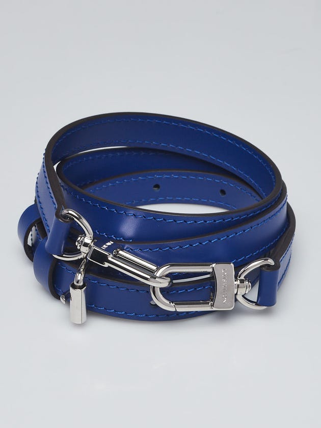 Louis Vuitton 16mm Blue Leather Adjustable Strap - Yoogi's Closet