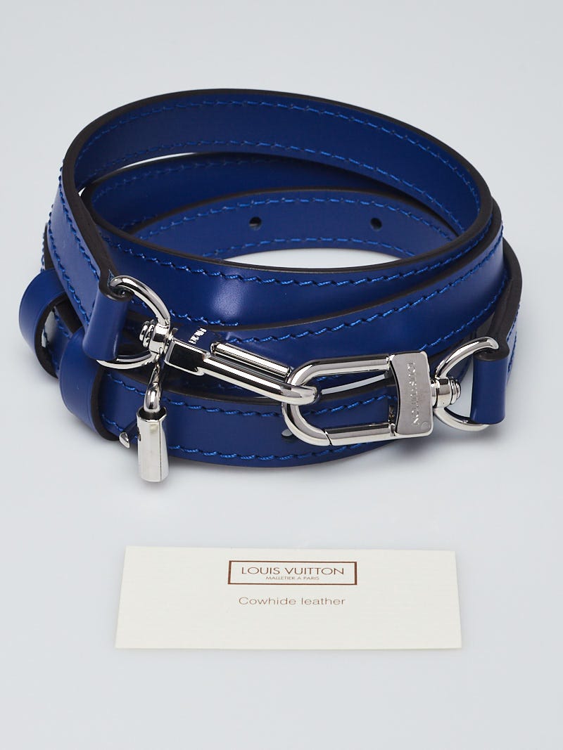 Louis Vuitton 16mm Blue Leather Adjustable Strap - Yoogi's Closet