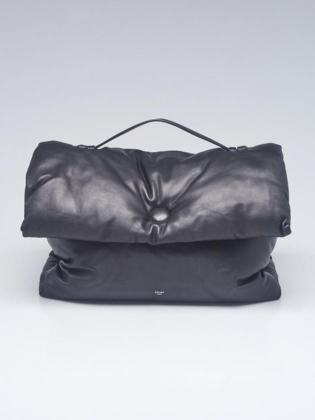 Celine Black Lambskin Leather Large Cartable Pillow Bag