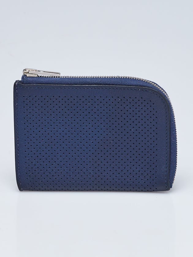Hermes Blue Ocean Perforated Leather Remix ID Card Holder