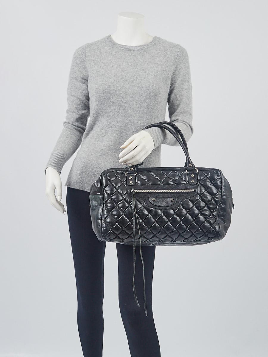 Balenciaga Black Quilted Chevre Leather Matelasse GM Bag