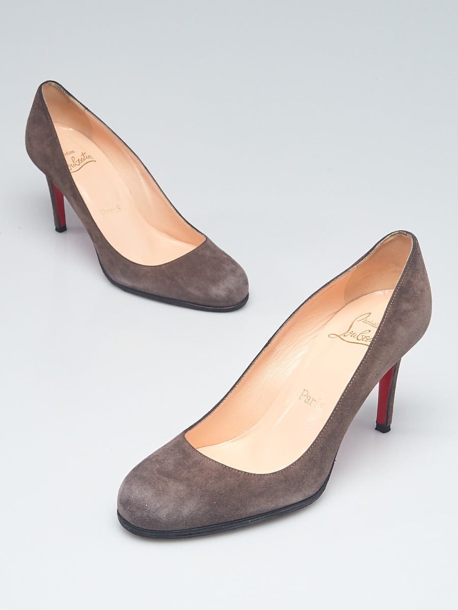 Christian Louboutin - Authenticated Heel - Suede Black Plain For Woman, Good condition