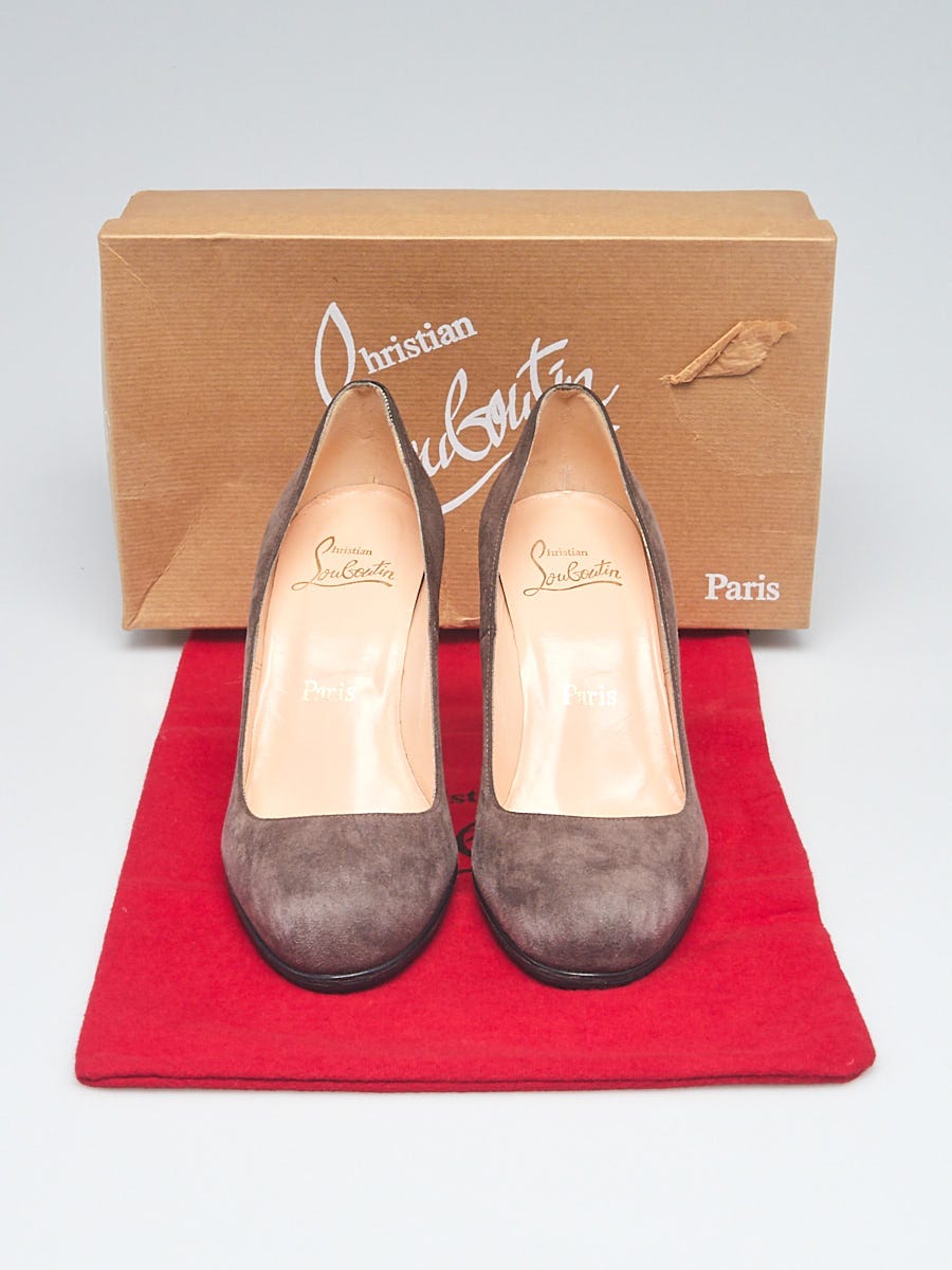 Christian Louboutin Elephant Grey Suede Simple 85 Pumps Size 6.5