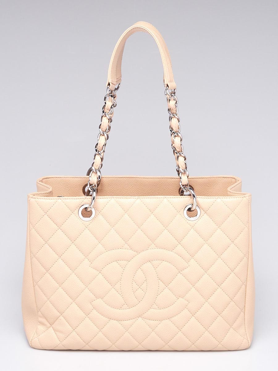 Chanel Beige Clair Quilted Caviar Leather Grand Shopping Tote Bag - Yoogi's  Closet