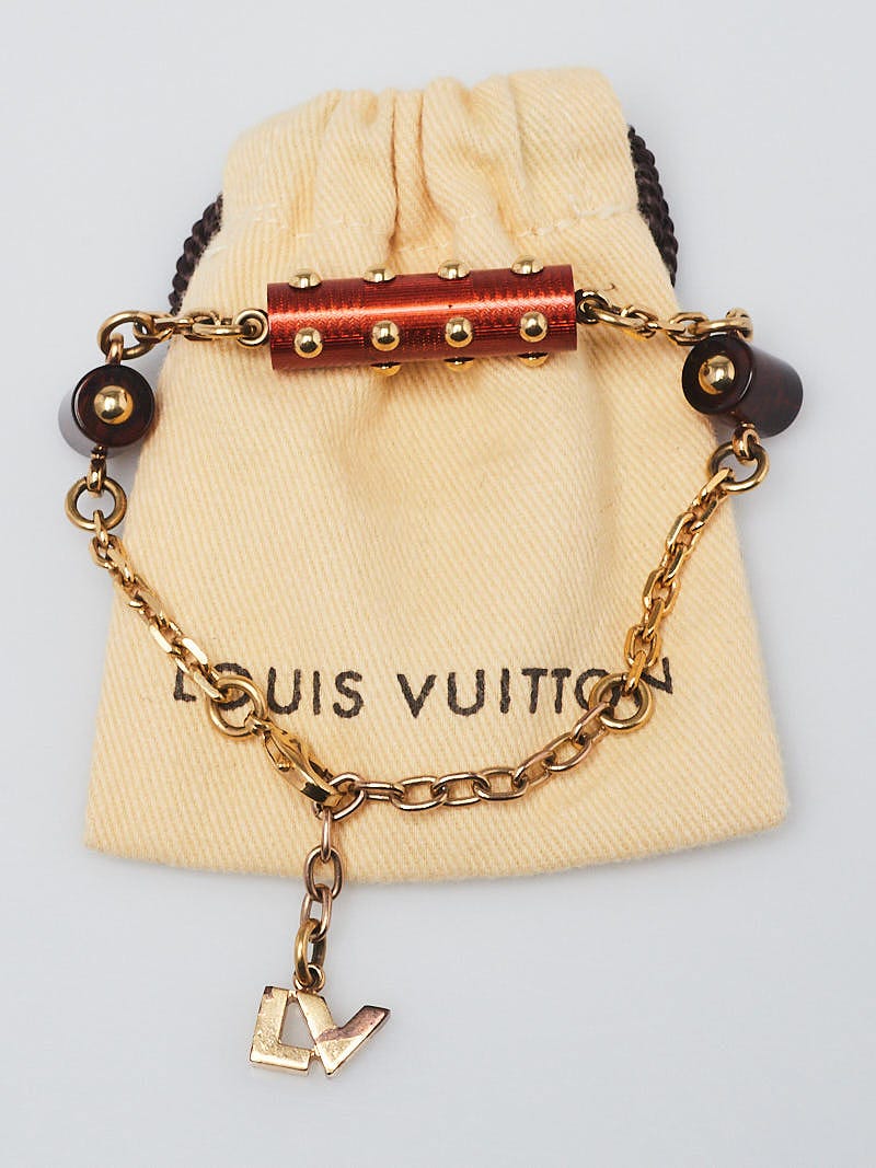 Louis Vuitton Orange Resin Circus Signature Necklace - Yoogi's Closet