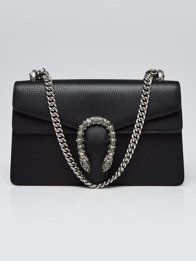 Gucci Black Pebbled Leather Dionysus Small Shoulder Bag