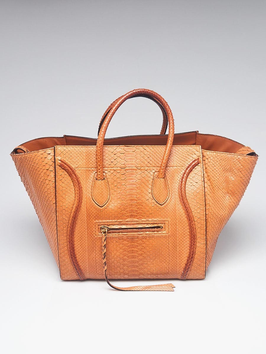 Celine Light Brown Python Phantom Cabas | Yoogi's Closet