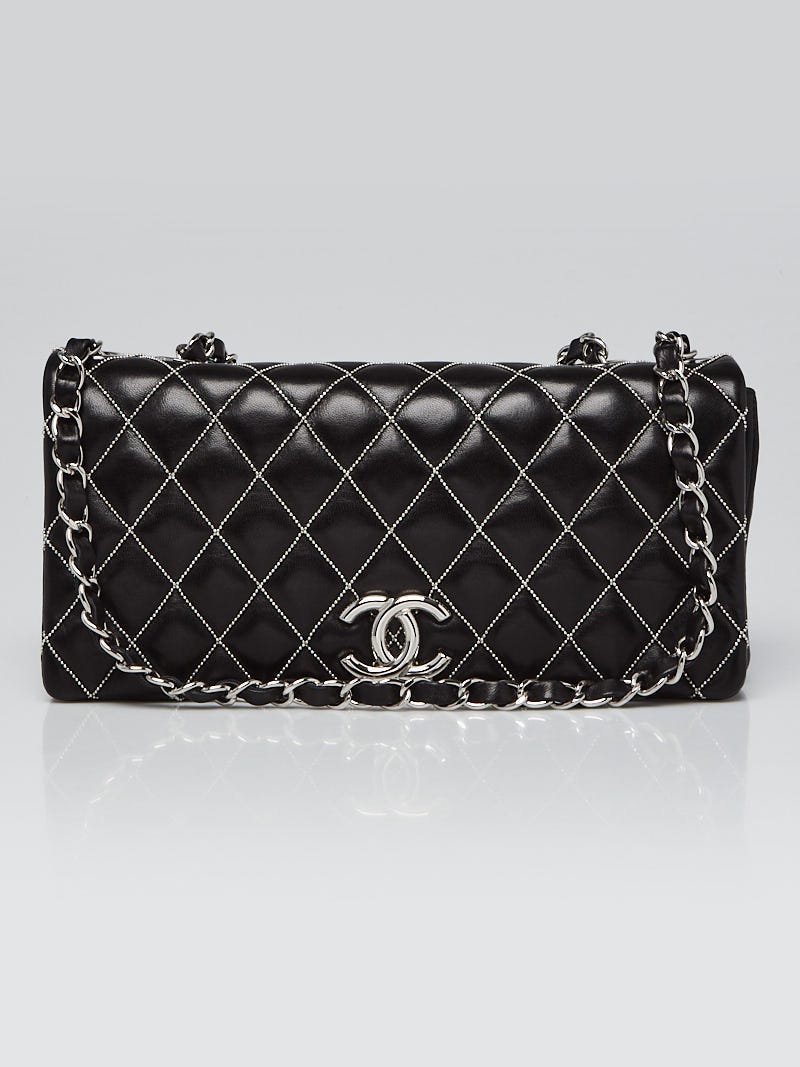 Chanel Black Quilted Lambskin Micro-Chain Flap Shoulder Bag - Yoogi's Closet