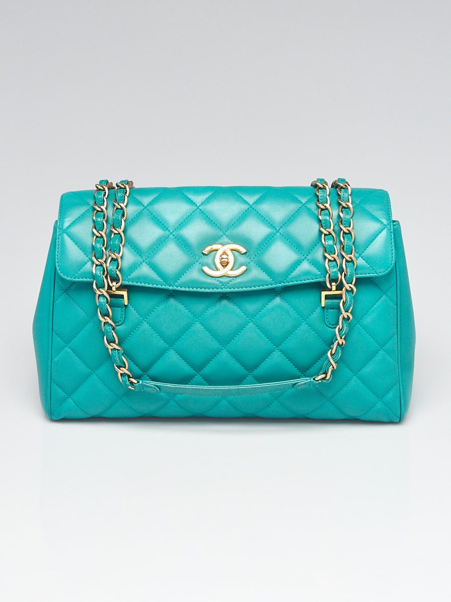 Chanel Green Quilted Lambskin Leather Misia Camera Flap Bag - Yoogi's Closet