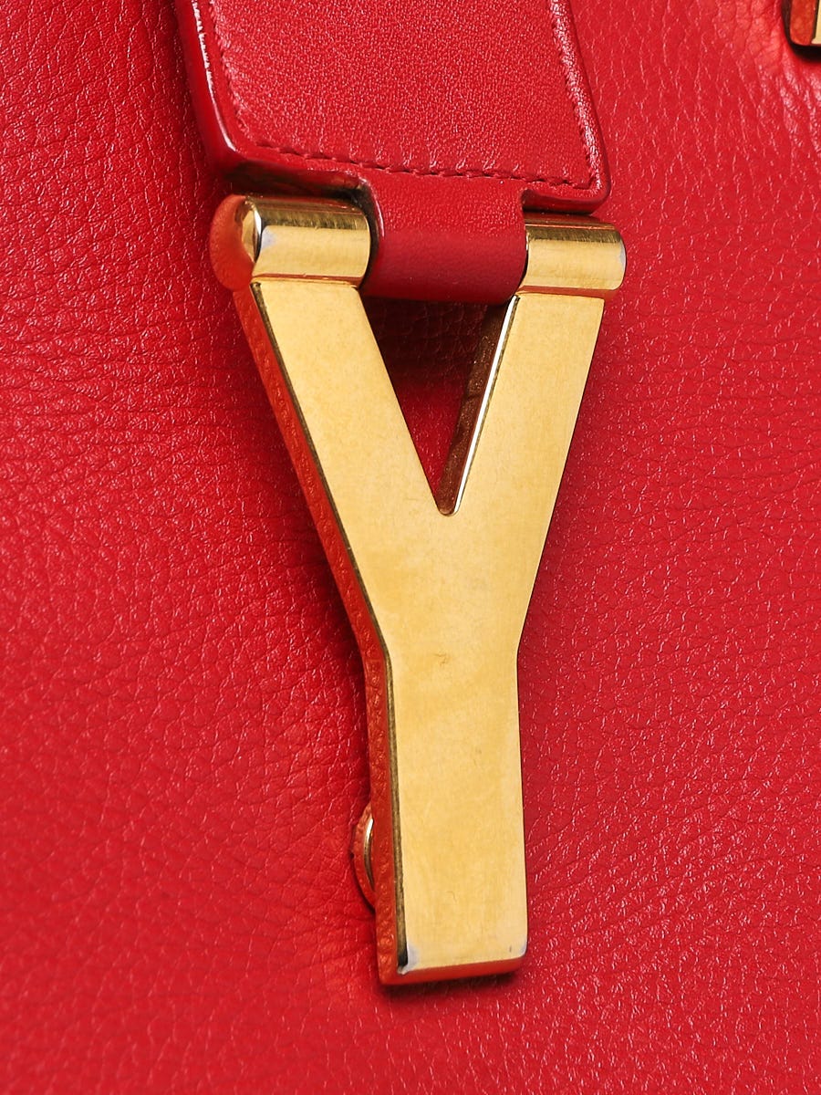 Yves Saint Laurent Red Leather Medium Cabas Chyc Tote at 1stDibs