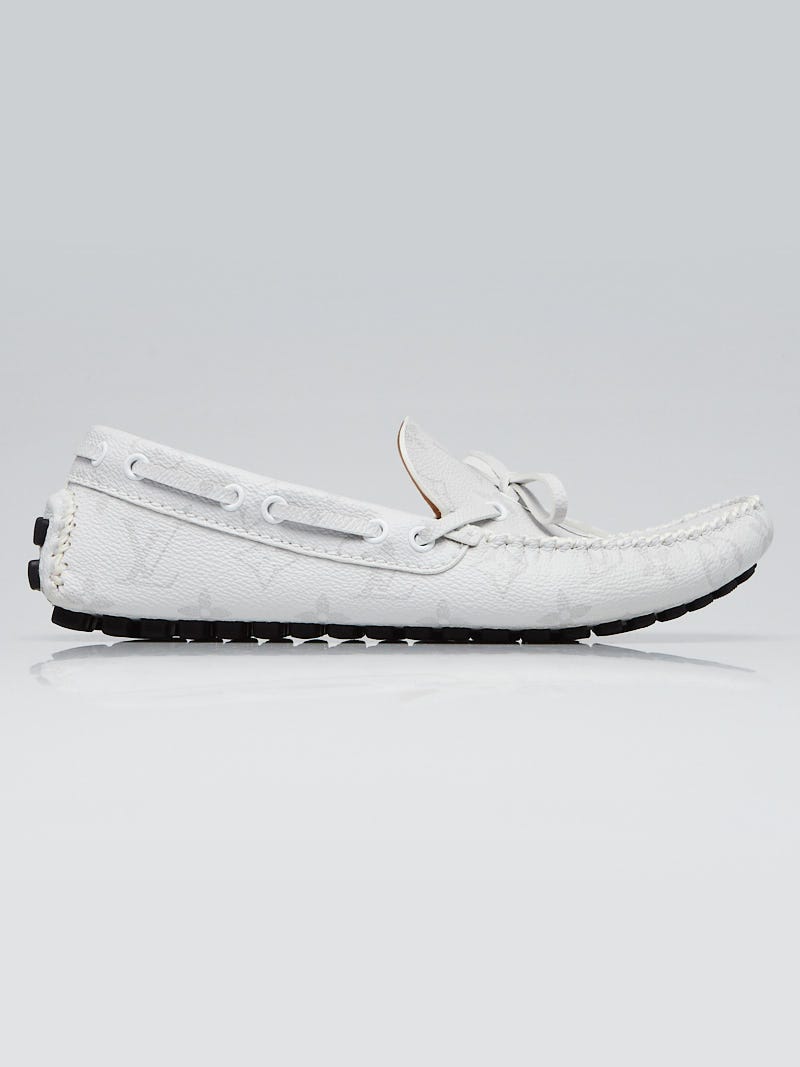 Louis Vuitton White Monogram Canvas Arizona Moccasin Loafers Men's Size 6 -  Yoogi's Closet
