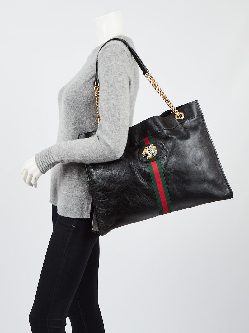 Gucci // Black Leather Rajah Tote Bag – VSP Consignment