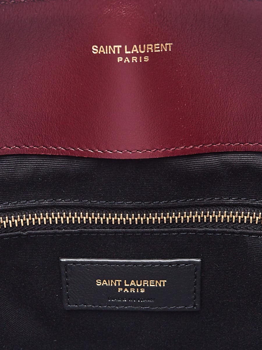 Yves Saint Laurent Burgundy Quilted Y Leather Large LouLou