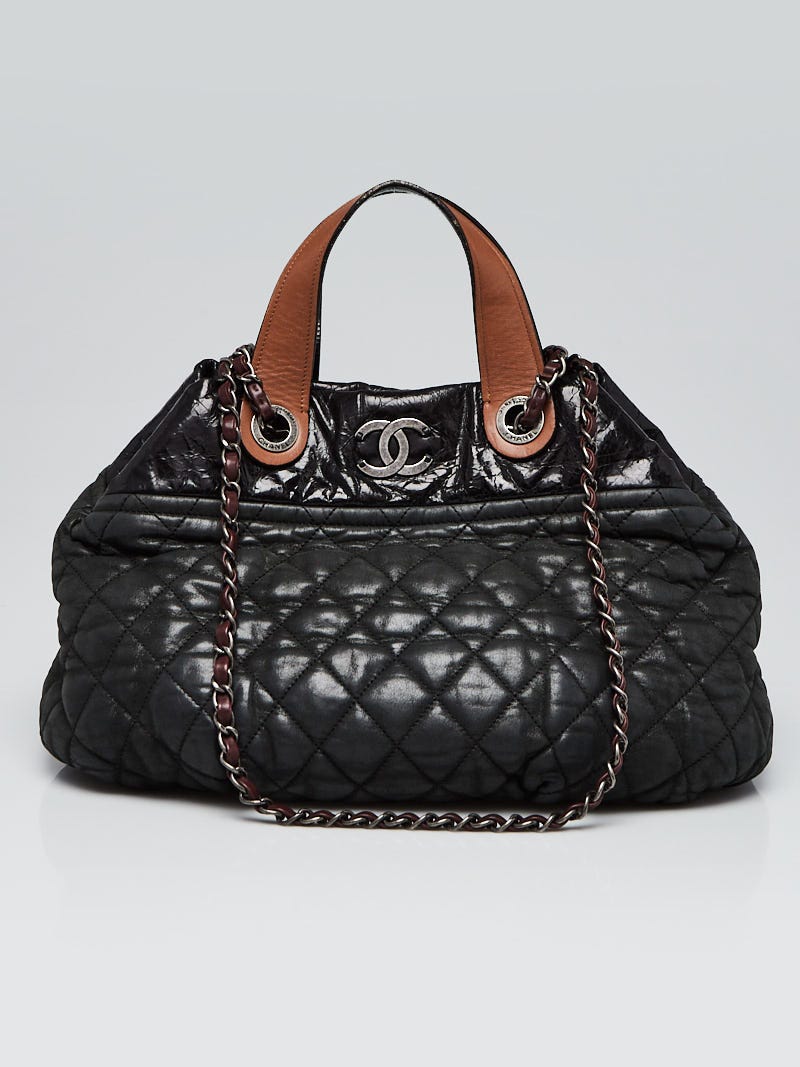 Chanel Black Quilted Iridescent Calfskin Leather Small In-The-Mix Tote Bag  - Yoogi's Closet