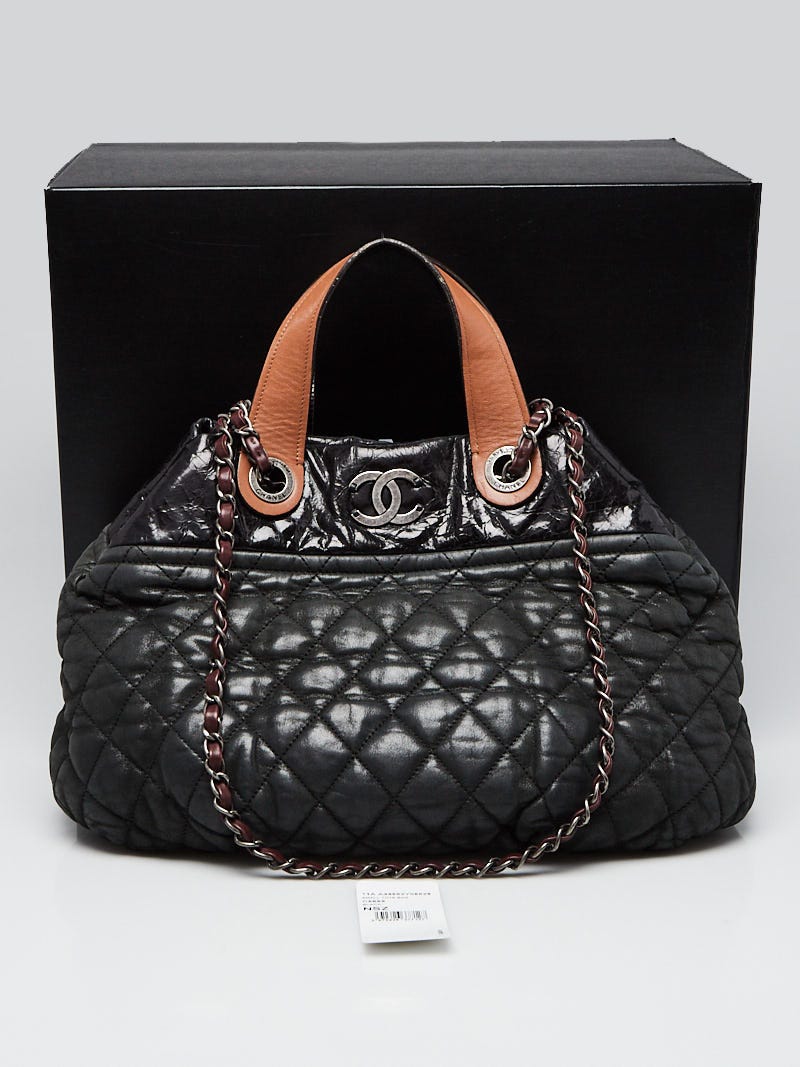 Chanel Black Quilted Iridescent Calfskin Leather Small In-The-Mix Tote Bag  - Yoogi's Closet