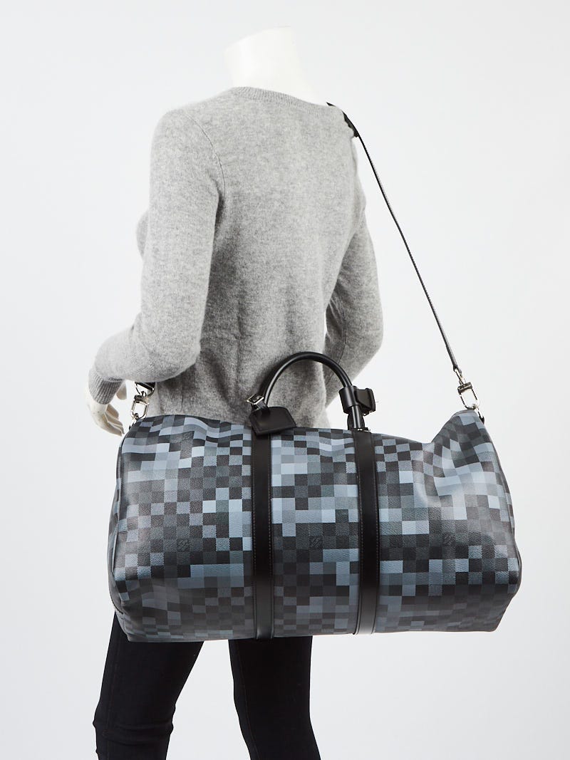 Louis Vuitton Keepall Bandouliere Damier Graphite Pixel 50 Gray in Coated  Canvas with Silver-tone - US