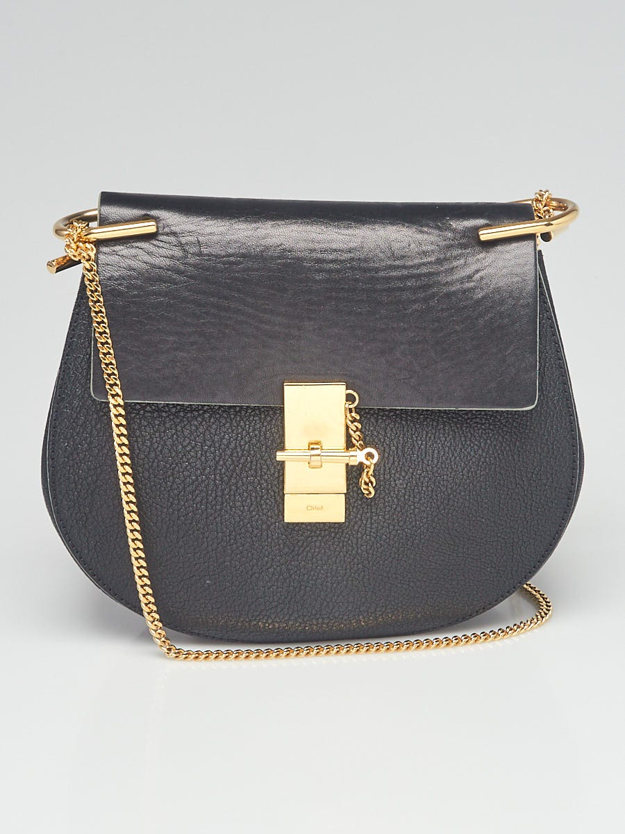 Chloe Black Pebbled Leather Small Drew Bag Yoogi s Closet