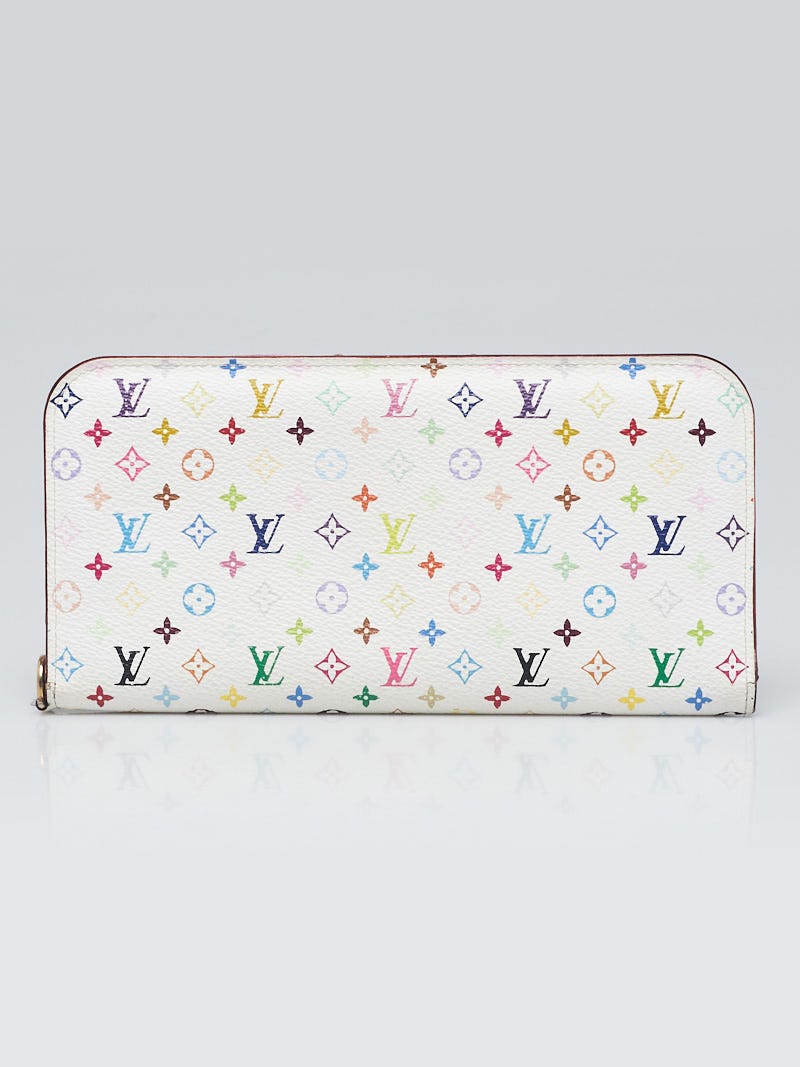 Louis Vuitton White Monogram Multicolore Litchi Insolite Wallet
