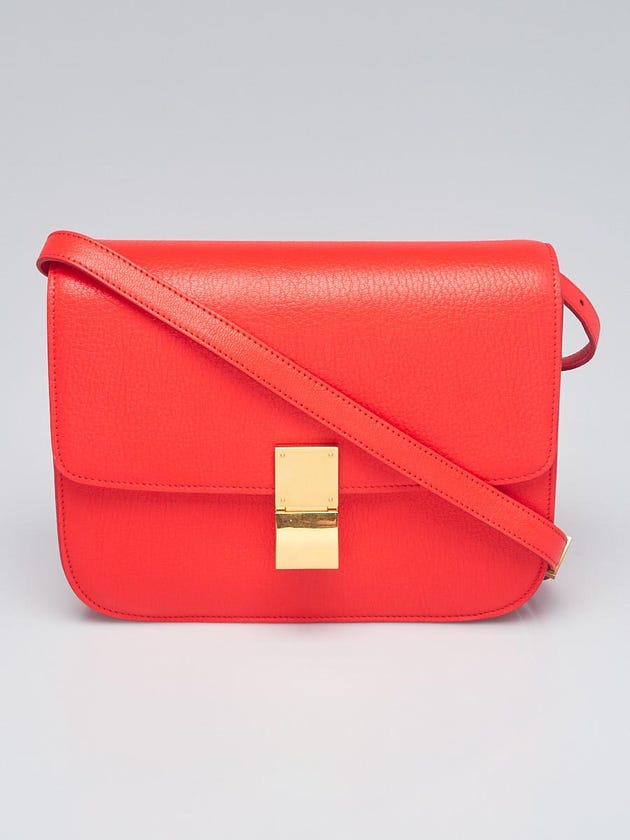 Celine Alizarine Goatskin Leather Medium Box Bag