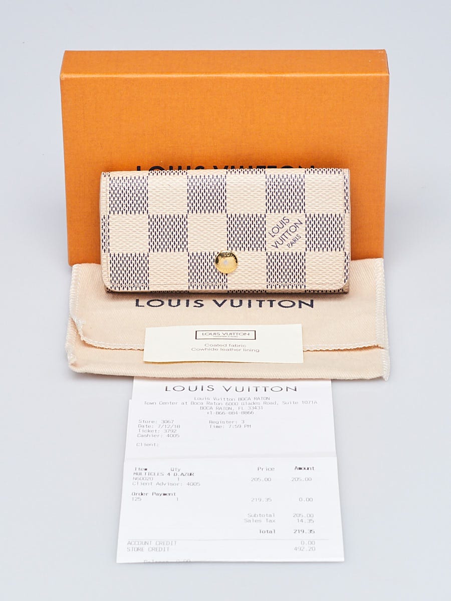Louis Vuitton Damier Azur Canvas Multicles 4 Key Holder Louis Vuitton Damier Azur Canvas Multicles 4 Key Holder