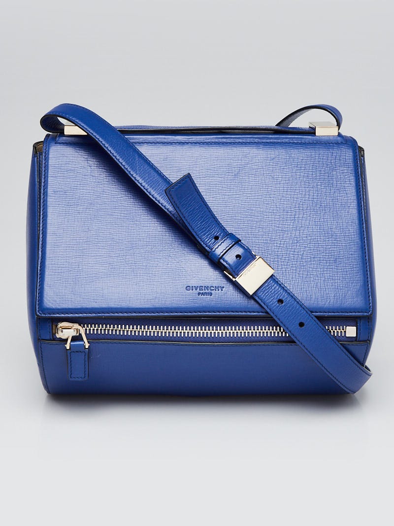 Givenchy Pandora Shoulder Bag in Blue Grained Leather