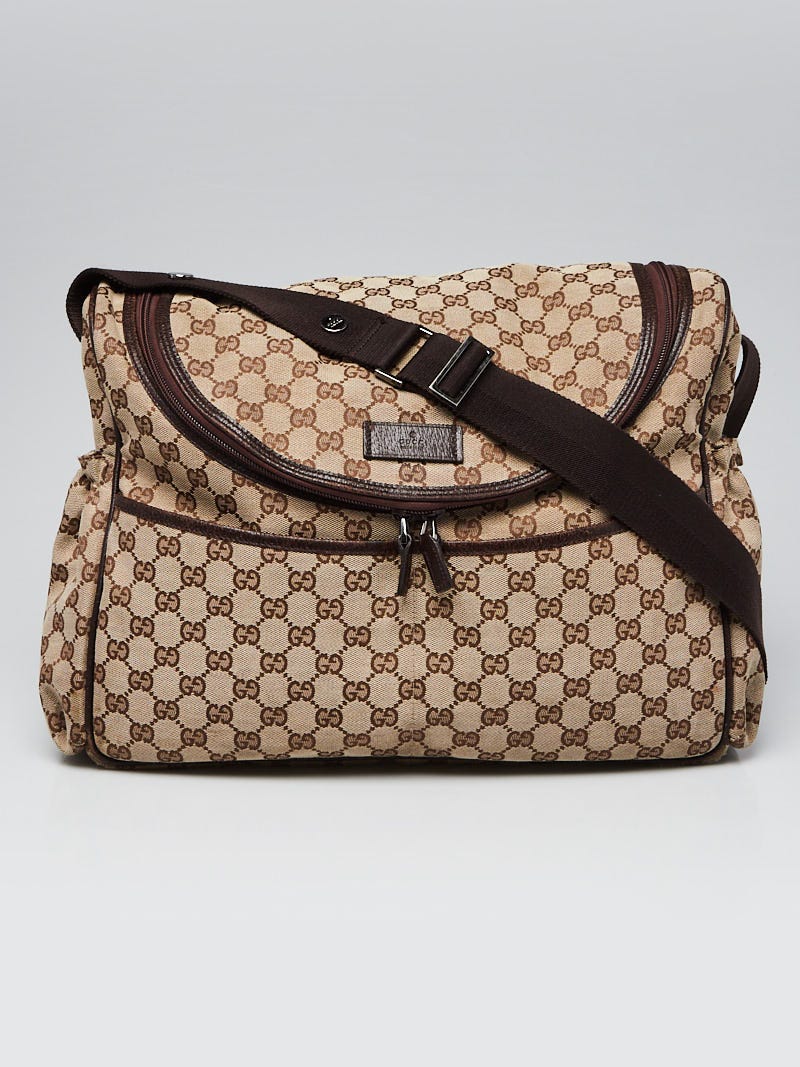 Gucci Beige Ebony GG Canvas Diaper Bag Yoogi s Closet