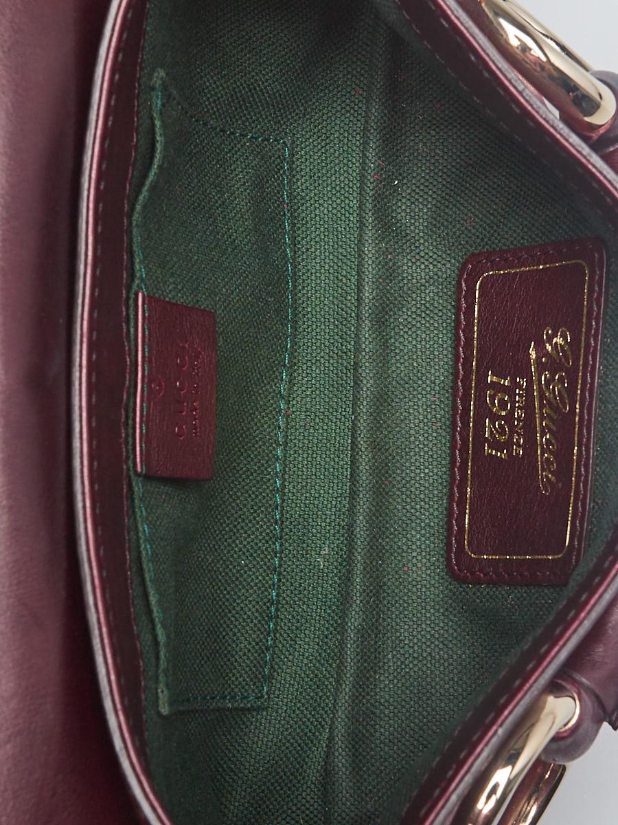 Gucci Red Leaf Soft Leather 1921 Collection Horsebit Chain