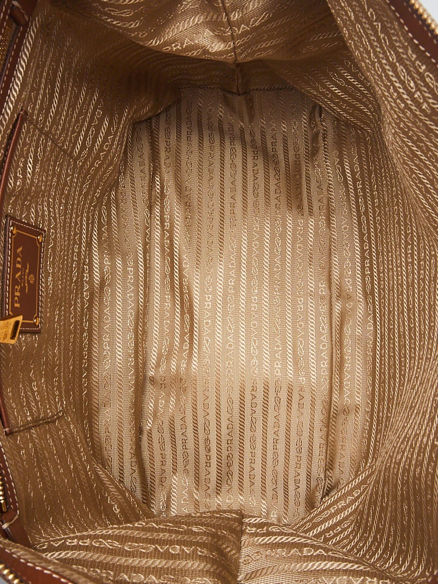 Prada Corda/Brandy Logo Jacquard Canvas Tote Bag | Yoogi's
