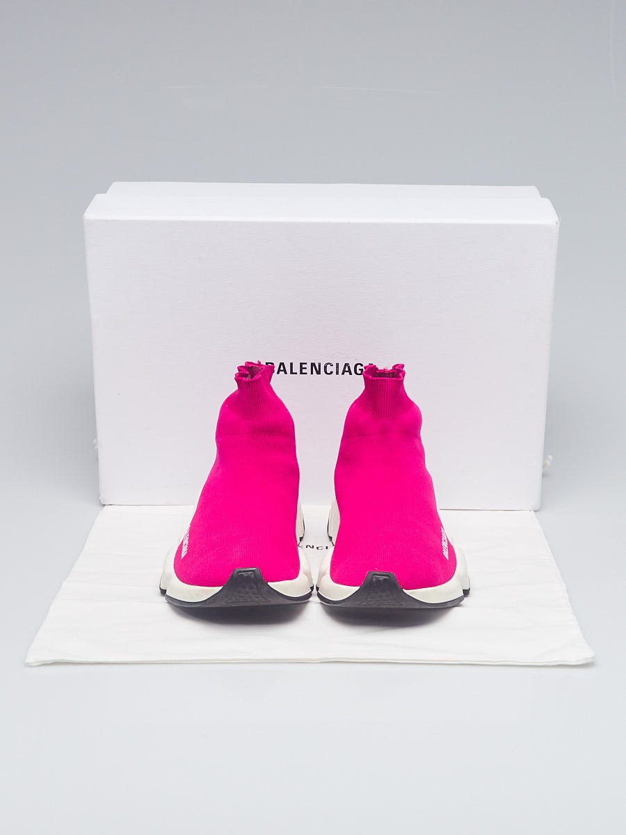 Balenciaga Pink Knit Speed Sneakers Size 6.5/37 | Yoogi's Closet