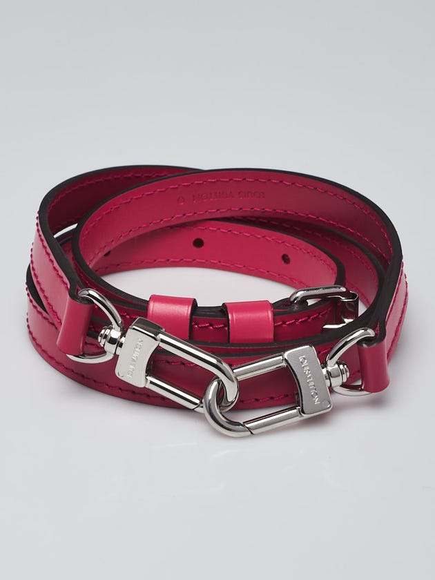 Louis Vuitton 16mm Hot Pink Leather Adjustable Strap