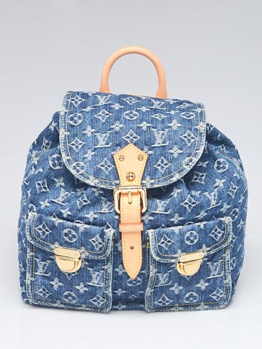 Louis Vuitton Blue Denim Monogram Denim Sac a Dos GM Backpack Bag | Yoogi's Closet Louis Vuitton Blue Denim Monogram Denim Sac a Dos GM Backpack Bag | Yoogi's Closet