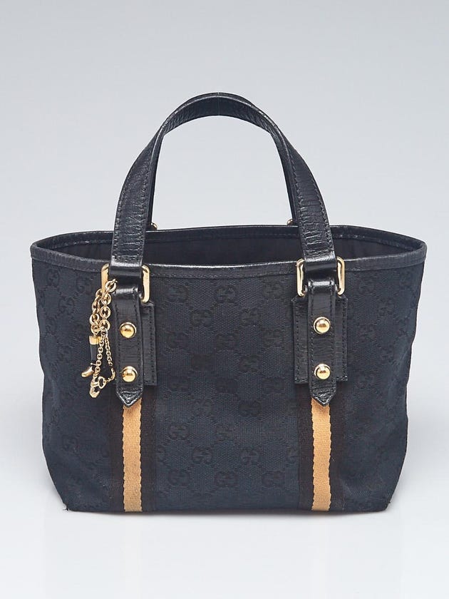 Gucci Black GG Fabric Jolicoeur Small Tote Bag
