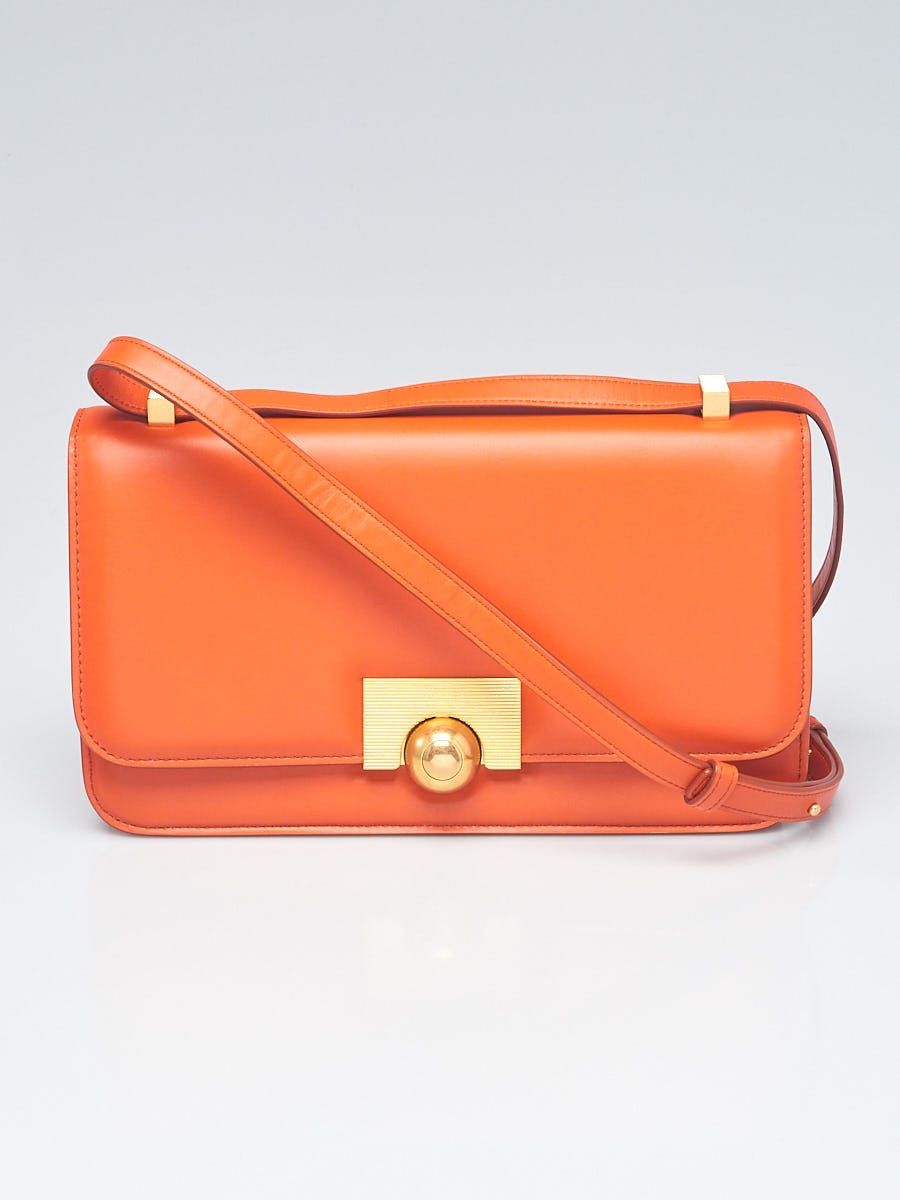 Bottega Veneta Orange Spazzolato Calfskin Leather BV Classic