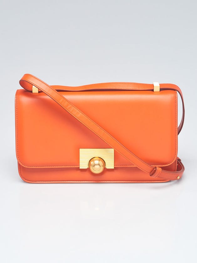 Bottega Veneta Orange Spazzolato Calfskin Leather BV Classic Shoulder Bag