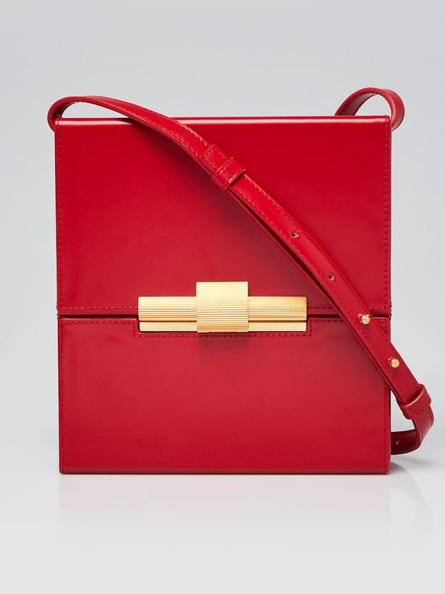Bottega Veneta Bright Red Spazzolato Calfskin Leather Daisey Crossbody Bag