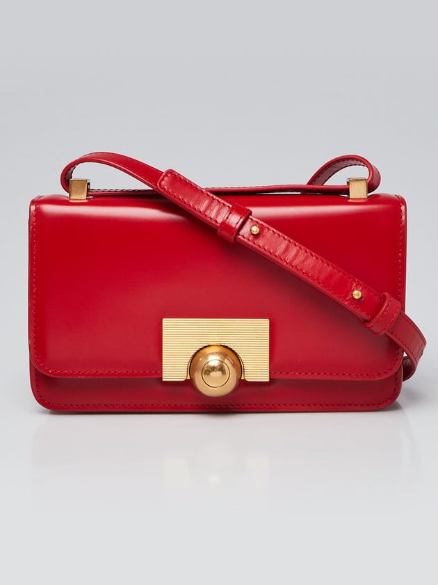 Bottega Veneta Bright Red Spazzolato Calfskin Leather BV Classic Mini Shoulder Bag