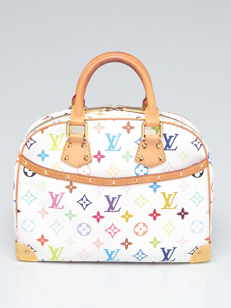 Louis Vuitton White Monogram Multicolore Trouville Bag For Sale at