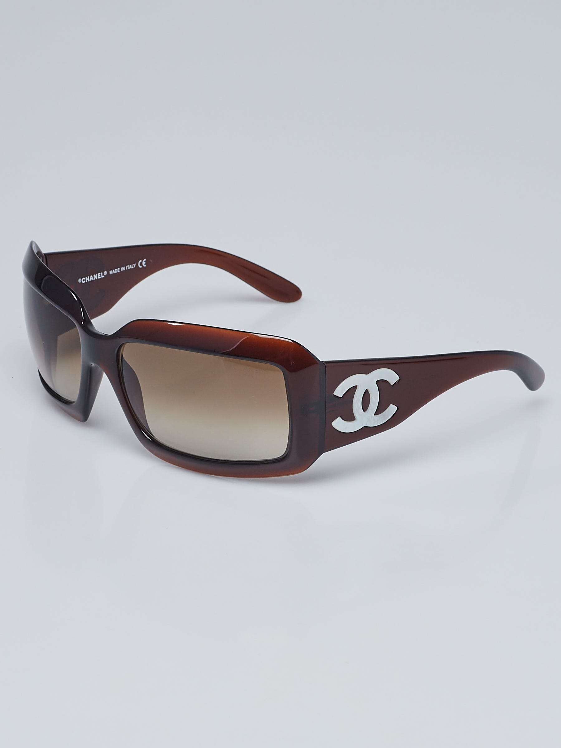 Chanel Brown Frame CC Mother of Pearl Sunglasses- 5076-H | Yoogi's