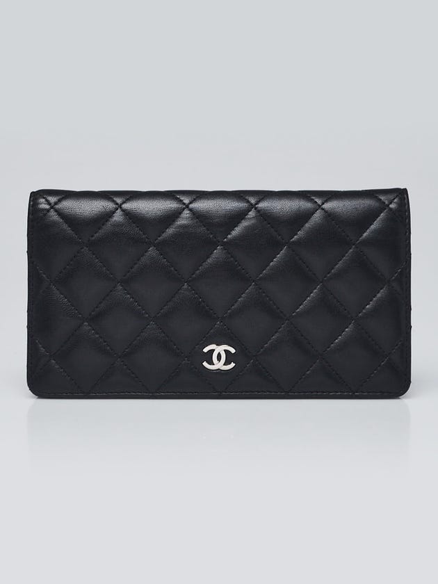 Chanel Black Quilted Lambskin Leather L Yen Wallet