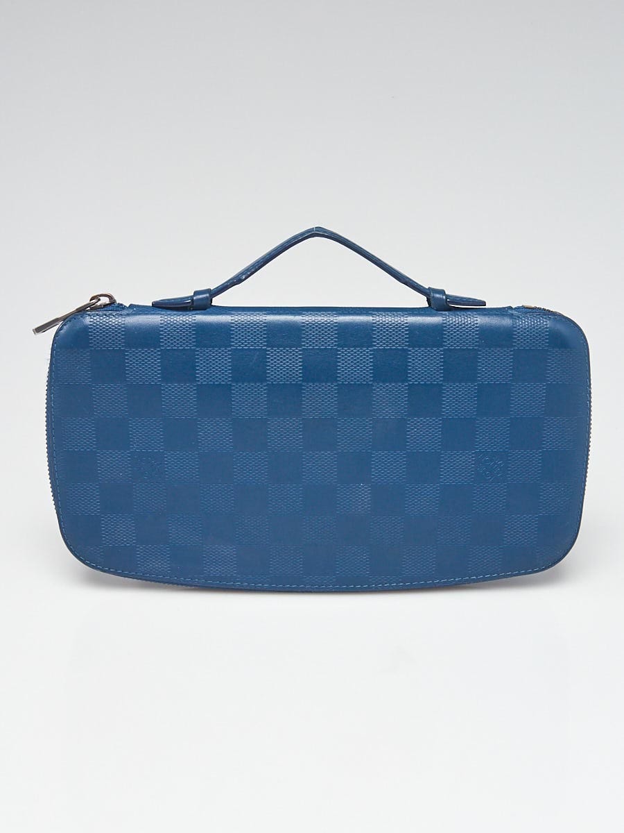 Louis Vuitton Blue Damier Infini Leather Atoll Travel Case Wallet
