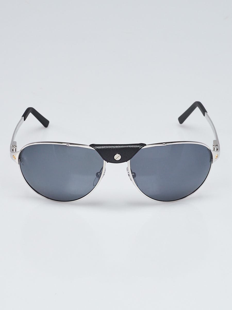 Cartier Silver Metal Frame Santos Dumont Edition Aviator