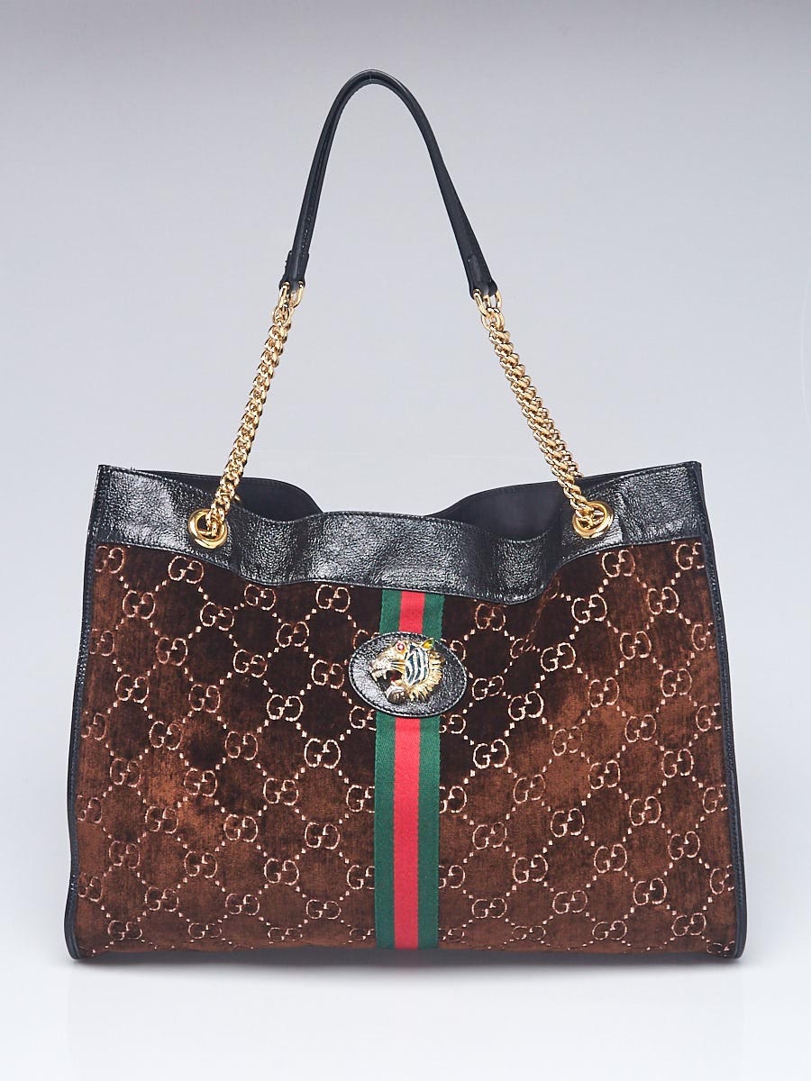 Gucci Rajah Tote Large Leather Red in Leather with Gold-tone - US