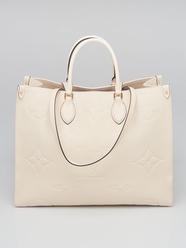 Louis Vuitton Cream Monogram Giant Empreinte Leather Onthego GM Tote Bag
