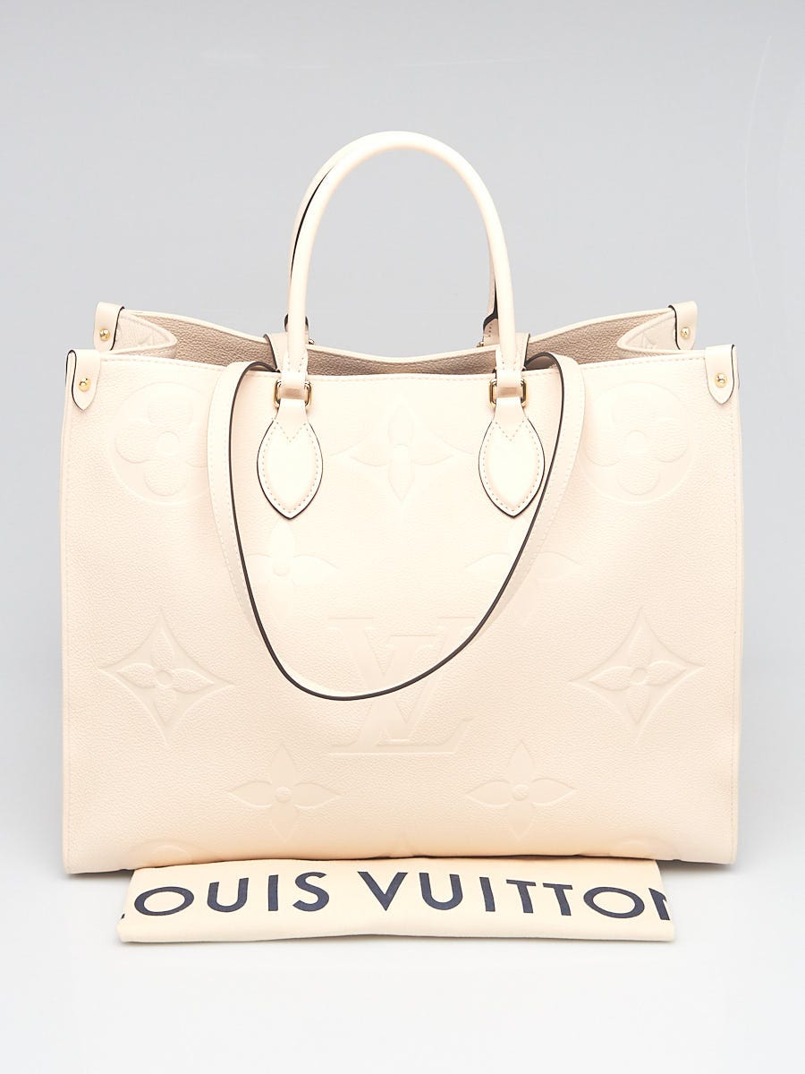Louis Vuitton Onthego GM Giant Monogram Giant Flower Empreinte Creme Bag