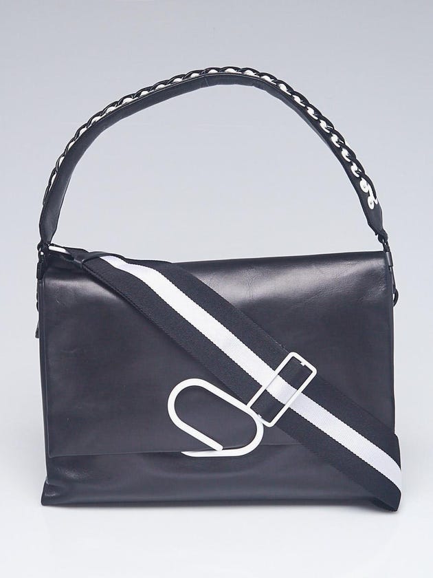 3.1 Phillip Lim Black/White Leather Oversized Alix Sport Bag