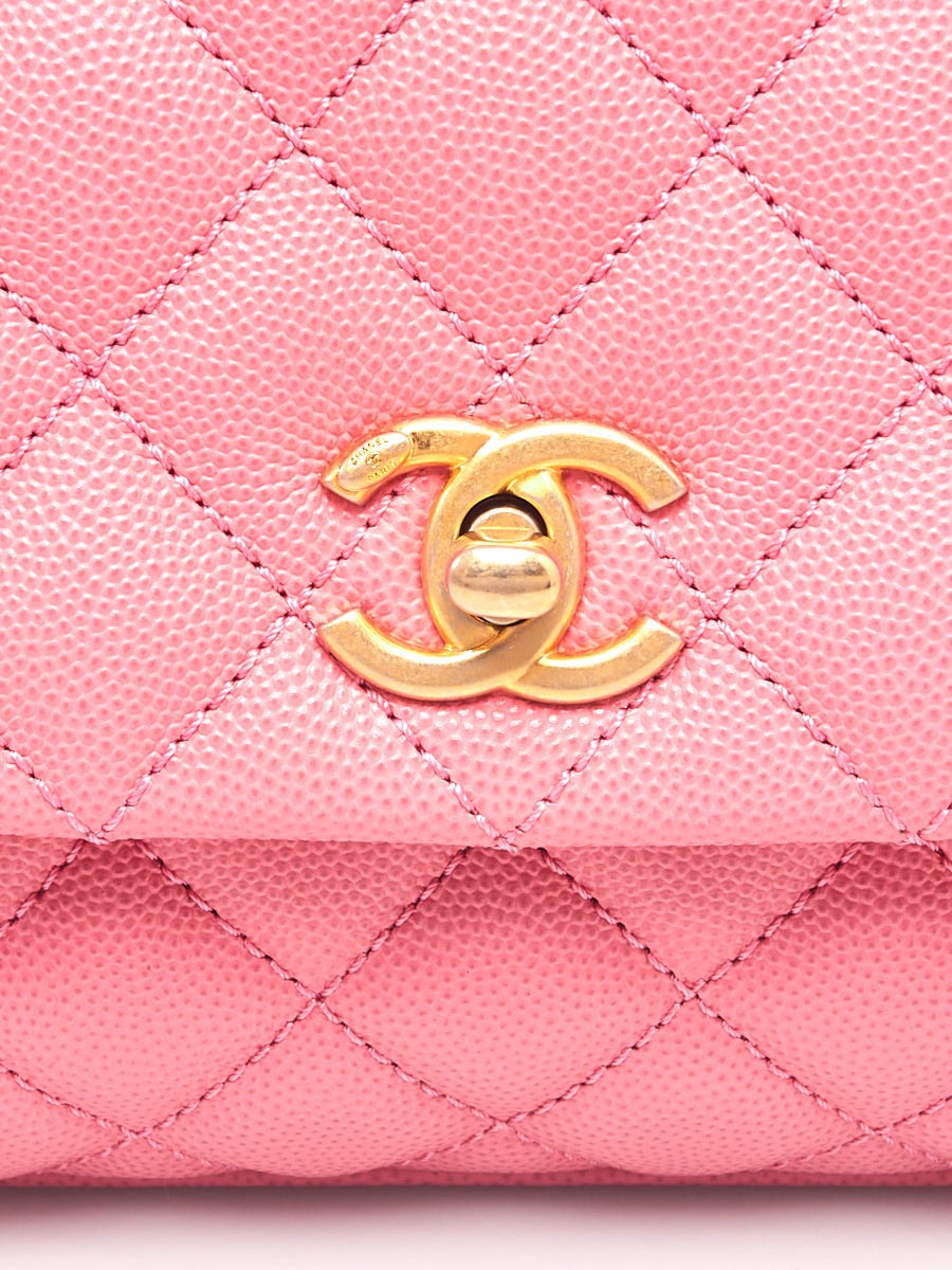 Chanel Light Pink Caviar Leather Coco Top Handle Mini — Blaise