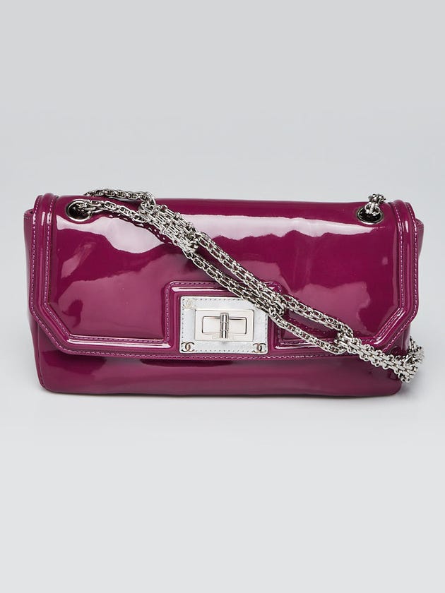 Chanel Purple Patent Leather Reissue Chain Mademoiselle Flap Bag