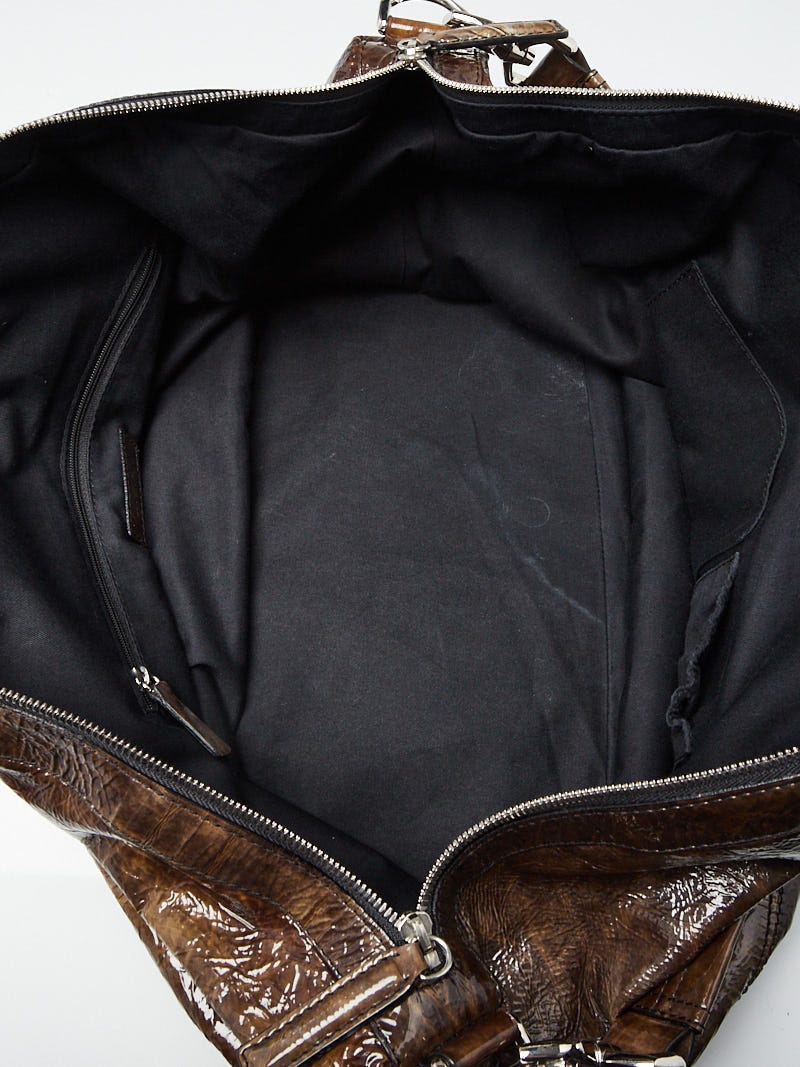 Givenchy Green Crinkle Patent Leather Maxi Nightingale Bag